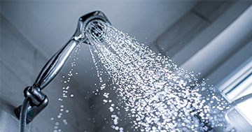 running shower
