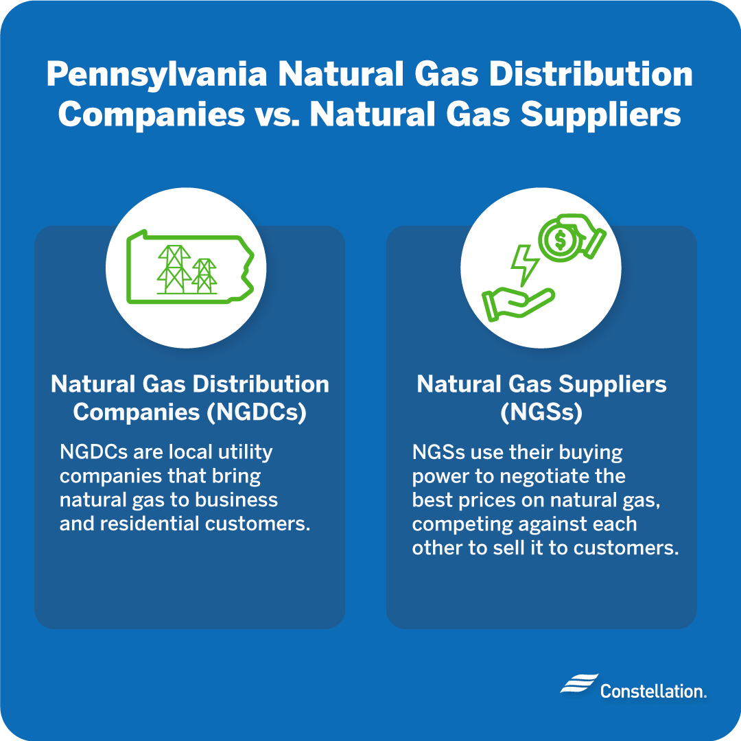 PA natural gas distribution companies vs natural gas suppliers.